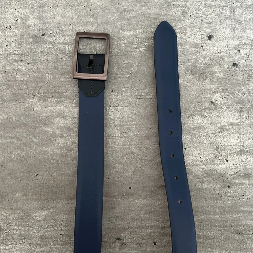 Ted Baker  Blue and Brown Leather Reversible Belt